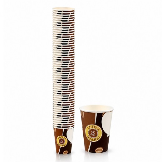 Paper Cups with Handle 9 Oz 50 Pcs  - delivered by Taw9eel Fast