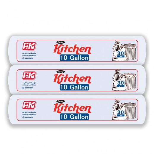 Easy Kitchen Garbage Bags 10 Gallons 3 x 30 Pieces  - delivered by Taw9eel Fast