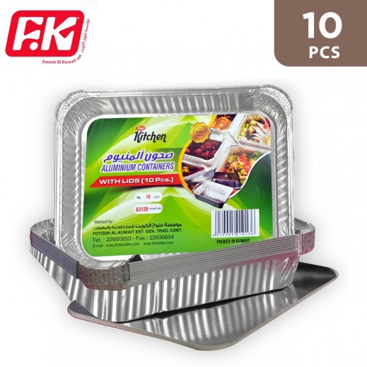 Fotouh Al Kuwait Easy Kitchen Aluminum Container With Lid 83120 (10 pcs)