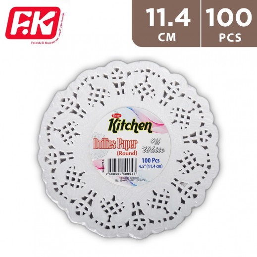 Easy Kitchen Paper Doilies Round Off White 11.4 cm (100 pcs)