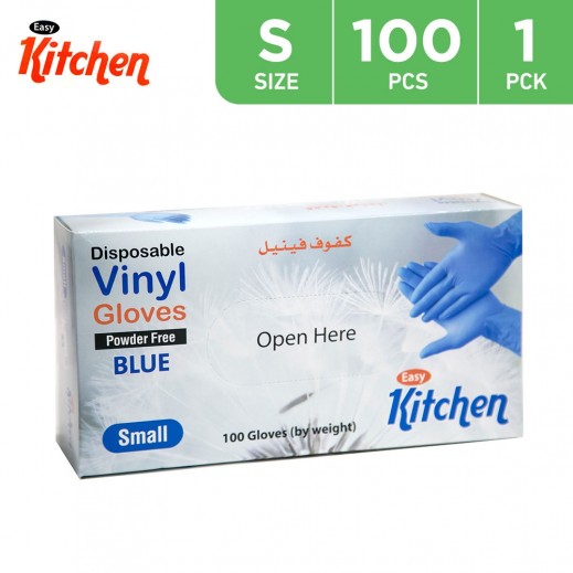 Easy Kitchen Disposable Vinyl Gloves Powder Free Small 100 Pieces