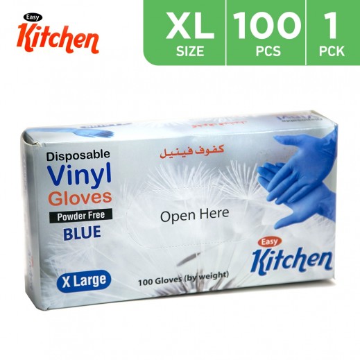 Easy Kitchen Vinyl Gloves Powder Free XLarge 100 Pieces