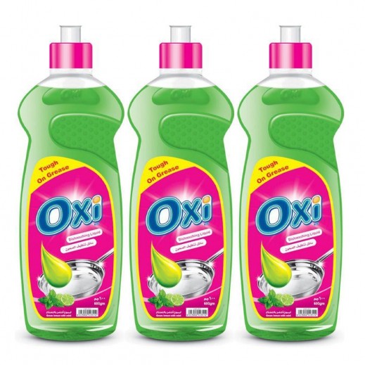 Oxi Brite Dishwashing Liquid Lemon Mint 3×600 ml - delivered by Taw9eel Fast