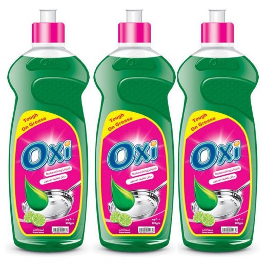  Oxi Brite Dishwashing Liquid Green Lemon 3×600 ml - delivered by Taw9eel Fast