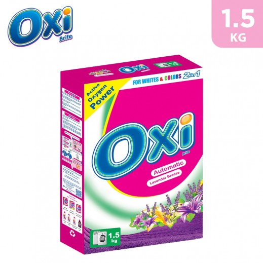 Oxi Brite Automatic Powder Detergent with Lavender Breeze 1.5 Kg - delivered by Taw9eel Fast