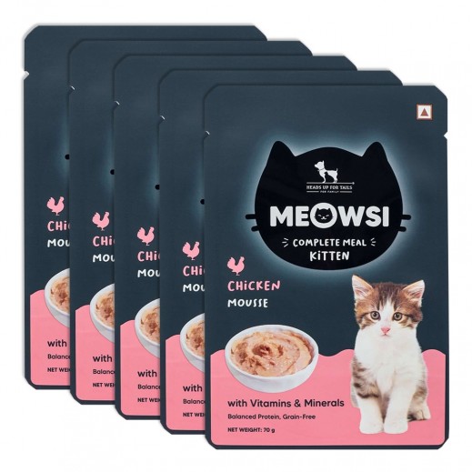 HUFT Meowsi Chicken Mousse Wet Kitten Food 5 × 70g