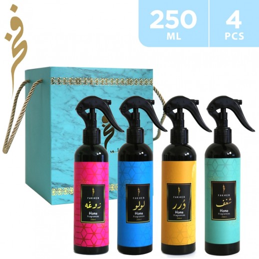 Fakher Home And Room Spray Sprinkler 4 x 250 ml Assorted - delivered by Taw9eel Fast