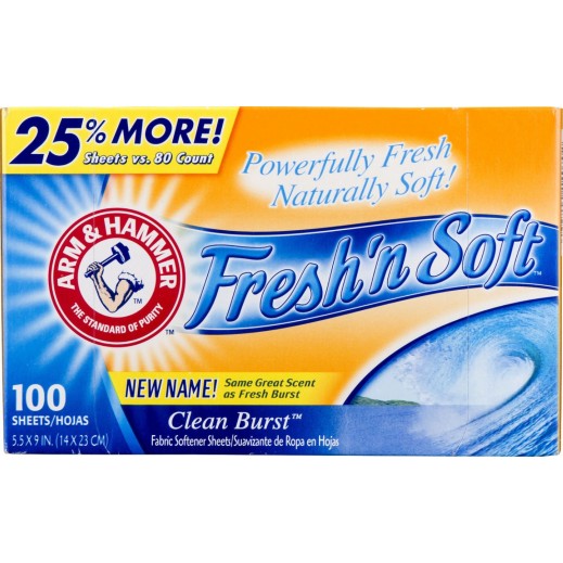 Arm & Hammer Fresh'n Soft Clean Burst Dryer Sheets (100 Sheets)