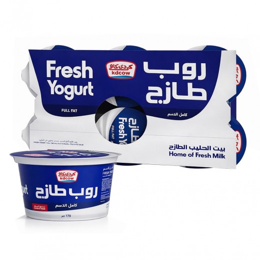 Kdcow Fresh Full Cream Yoghurt 6 x 170g - delivered by Taw9eel Fast