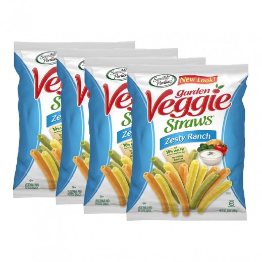 Sensible Portions Gluten Free Veggie Straws Zesty Ranch 4×28 g