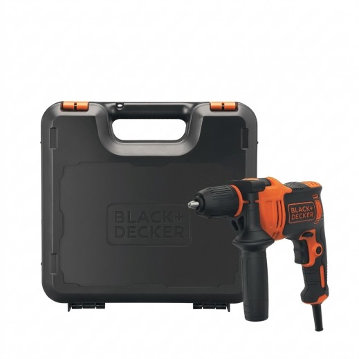 Black + Decker 710W Hammer Drill with  5 Pieces Accessories & Kitbox 