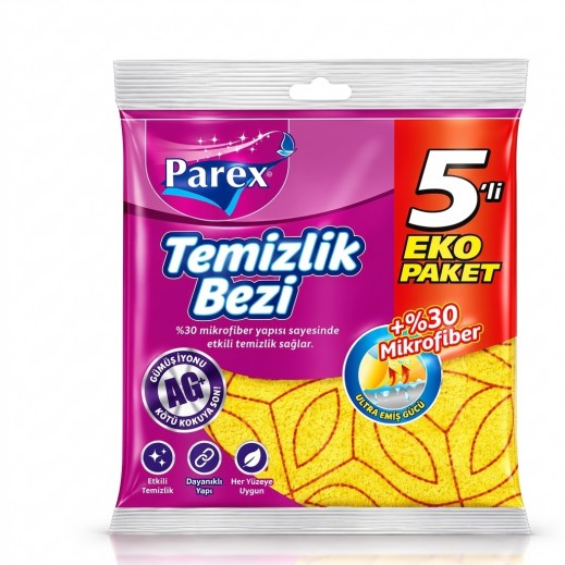 Parex All Purpose Cloths 30% Microfiber - 5 Pieces