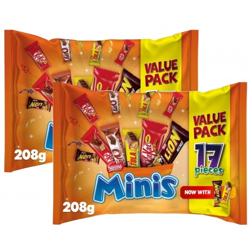 Nestle Minis Mix Chocolate Bar 34 Pieces 2 x 208 g - delivered by Taw9eel Fast