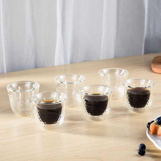 Mooloom Glass Double Wall Cawa Cup Set 80 ml - 6 Pieces