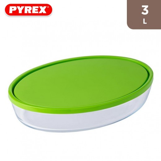Pyrex XL Glass Oval Roaster With Lid 3 ltr