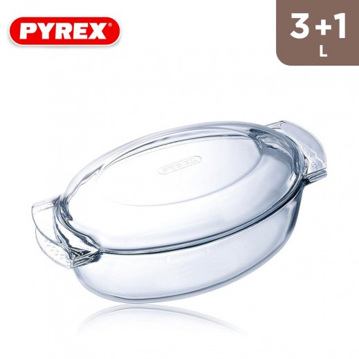Pyrex Oval Cassesole With Lid 3 + 1 L