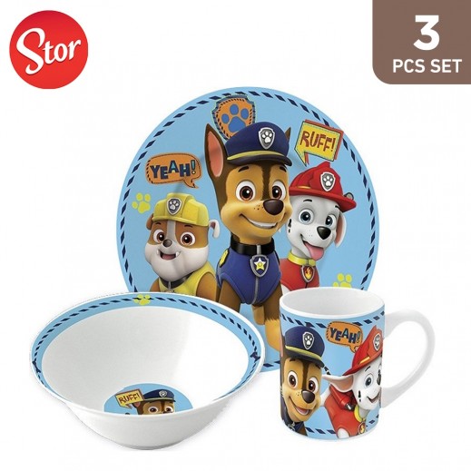 Stor Paw Patrol Printed Ceramic Snack Set - 3 Pieces