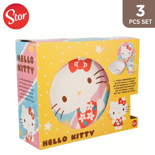 Stor Hello Ketty Ceramic Snack Set - 3 Pieces