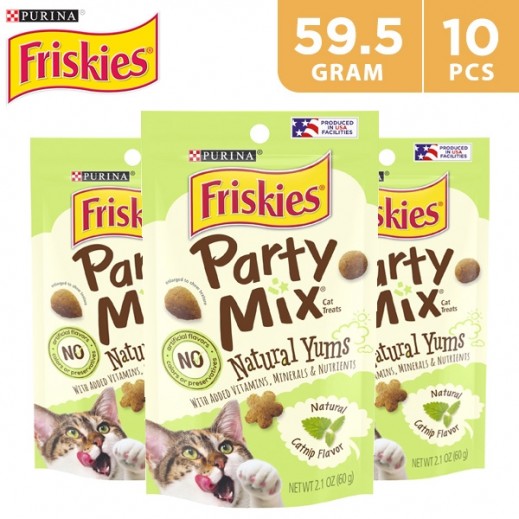 Buy Purina Friskies Natural Cat Treat Party Mix Yums Catnip Flavor 10 x