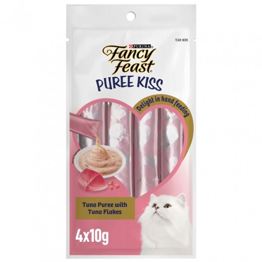 Purina Fancy Feast Kiss Tuna Flakes Puree Wet Cat Treat 40 g - delivered by Taw9eel Fast