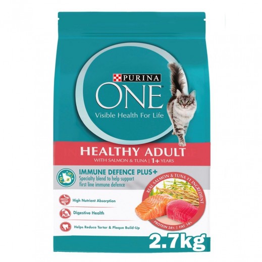 Purina One Healthy Adult With Salmon & Tuna 2.7 Kg (1+ Years) - delivered by Taw9eel Fast