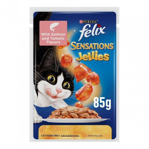 Purina Felix Sensations Jellies Salmon & Tomato Flavor Cat Food 85 g