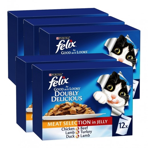 Purina Felix Doubly Delicious meat selections in jelly 60 X 85 g