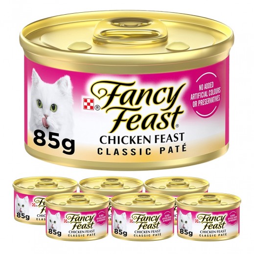 Purina Fancy Feast Classic Pate Chicken Feast Gourmet Cat Food 6 x 85 g - delivered by Taw9eel Fast