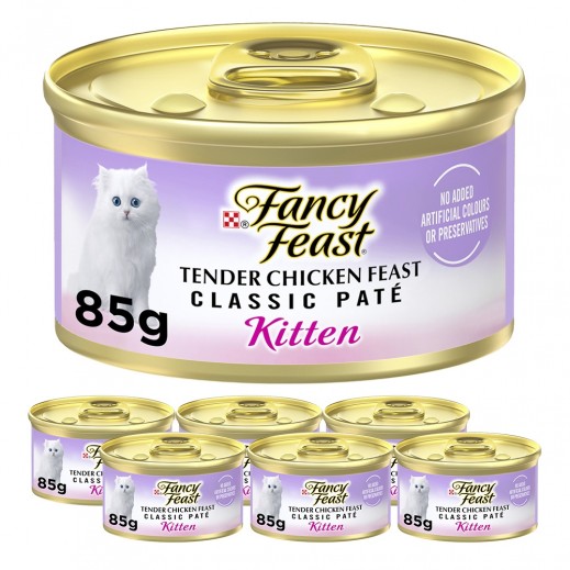 Purina Fancy Feast Classic Pate Kitten Tender Chicken Feast Gourmet Cat Food 6 x 85 g - delivered by Taw9eel Fast