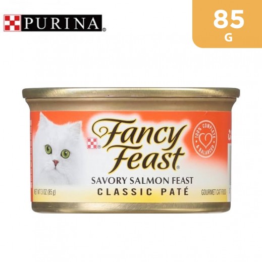 Purina Fancy Feast Classic Pate Savoury Salmon Feast Gourmet Cat Food 85 g - delivered by Taw9eel Fast