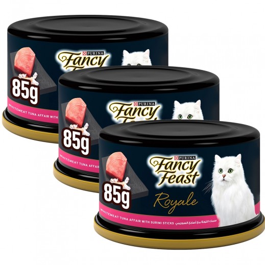 Fancy Feast Royale White Meat Tuna Affairs With Surimi Sticks 3 x 85 g