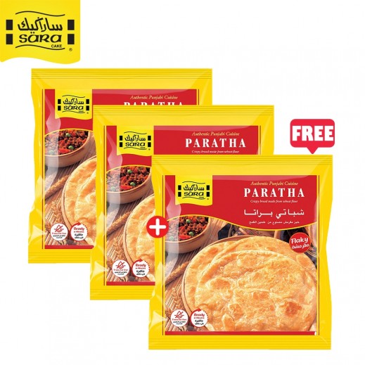 Sara Frozen Plain Flaky Paratha 450 g (2 + 1 Free) - delivered by Taw9eel Fast