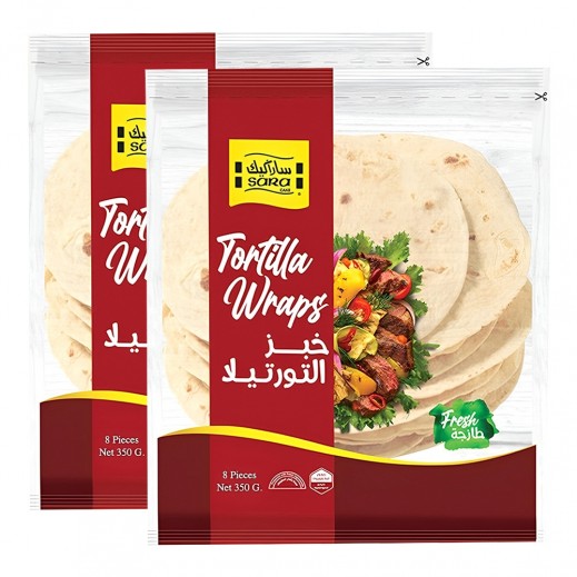 Sara Fresh Flour Tortilla Wraps 8 Pcs 350 g 2 Packs - delivered by Taw9eel Fast