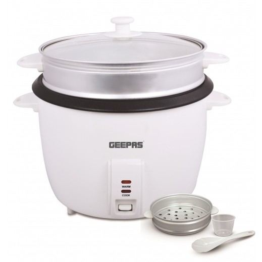 GEEPAS Rice Cooker 2.8L 900W - White