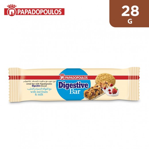 Papadopoulos Red Fruit And Milk Digestive Bar 28 g