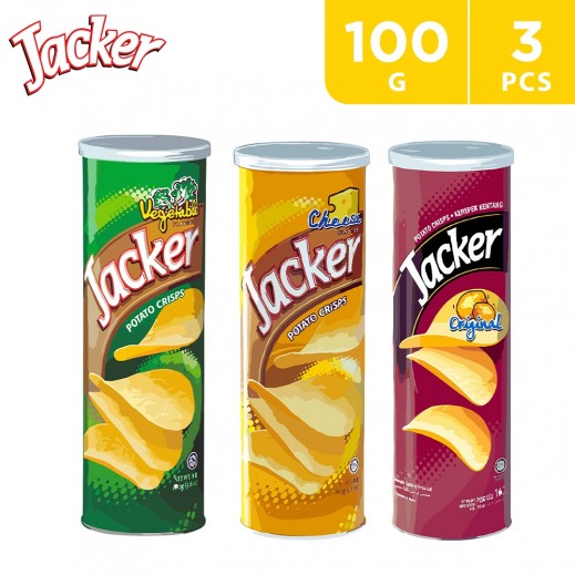 Jacker Assorted Flavor Potato Chips (3 x 100 g) - delivered by Taw9eel Fast