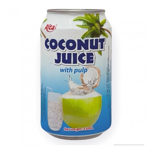 Coconut Juice With Pulp Can Drink By Rita 330 ml - delivered by Taw9eel Fast