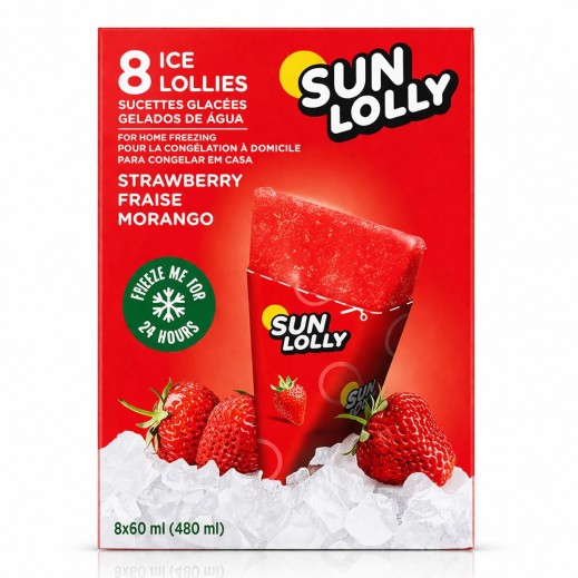 Sun Lolly Strawberry Ice Lollies 8 x 60ml