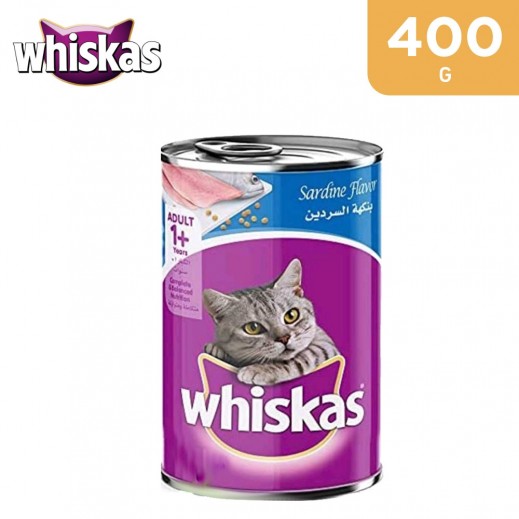 Whiskas Adult 1+ Sardines Flavor Cat Food 400 g - delivered by Taw9eel Fast