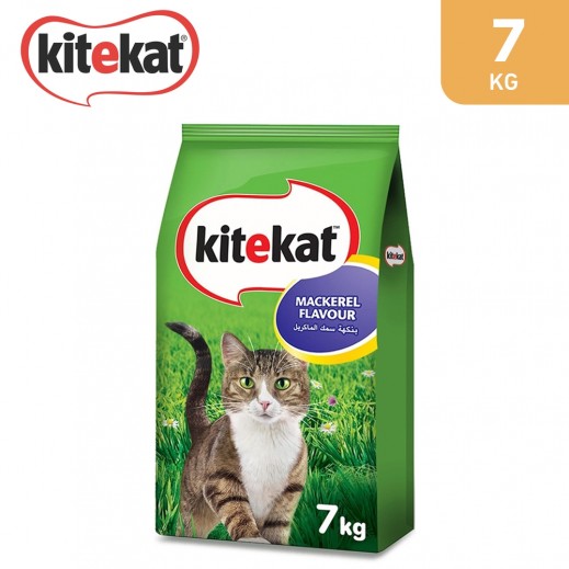 Kitekat Mackerel Flavour Dry Adult Cat Food 7 kg - delivered by Taw9eel Fast