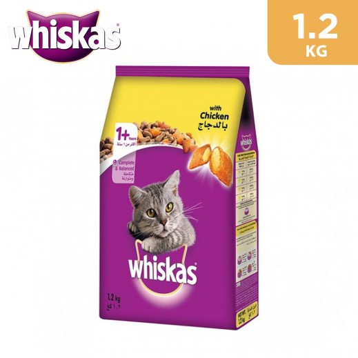 Whiskas Chicken Dry Adult Cat Food 1.2 kg - delivered by Taw9eel Fast