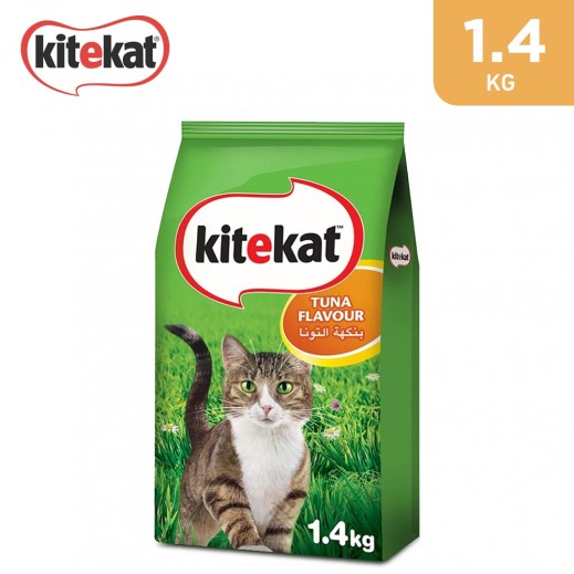 Kitekat Tuna Flavour Dry Adult Cat Food 1.4 kg - delivered by Taw9eel Fast