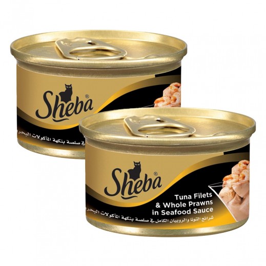 Sheba Tuna & Prawn In Seafood Wet Cat Food 2x80 g