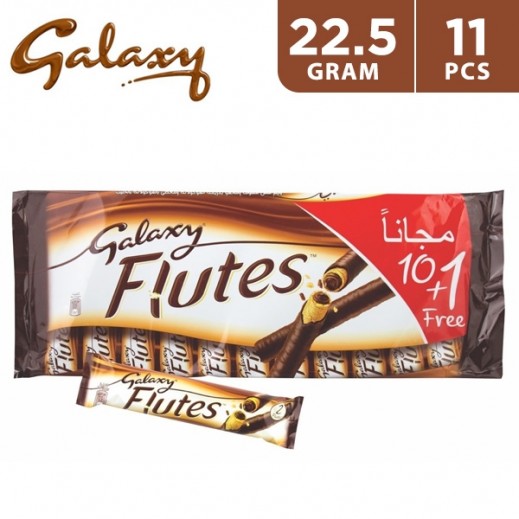 Galaxy Flutes Chocolate 22.5 g (10 + 1 Free) - delivered by Taw9eel Fast