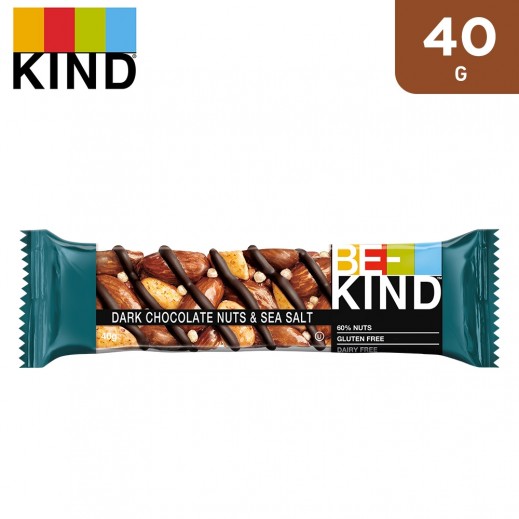 Be Kind Gluten Free Dark Chocolate Nuts & Sea Salt Bar 40 g - delivered by Taw9eel Fast