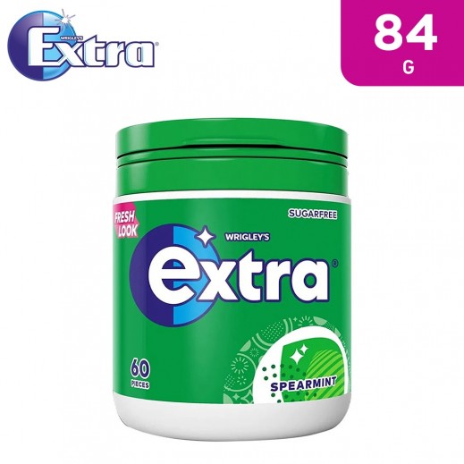 Wrigley's Extra White Sugar Free Spearmint Bottle Chewing Gum 84 g - delivered by Taw9eel Fast