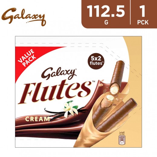Galaxy Flutes Chocolate Coated Cream Roll Wafer 112.5 g - delivered by Taw9eel Fast