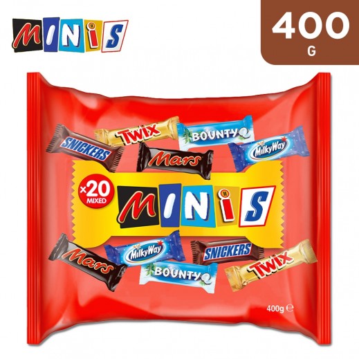Minis Mixed Assorted Chocolate Bars 400 g - delivered by Taw9eel Fast