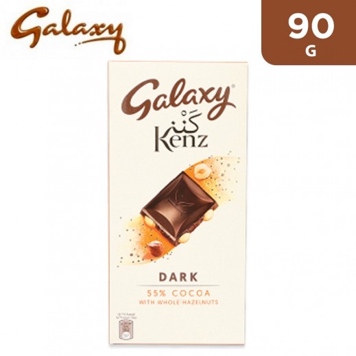 Galaxy Kenz Dark Chocolate 55% Cocoa with Whole Hazelnuts 90 g
