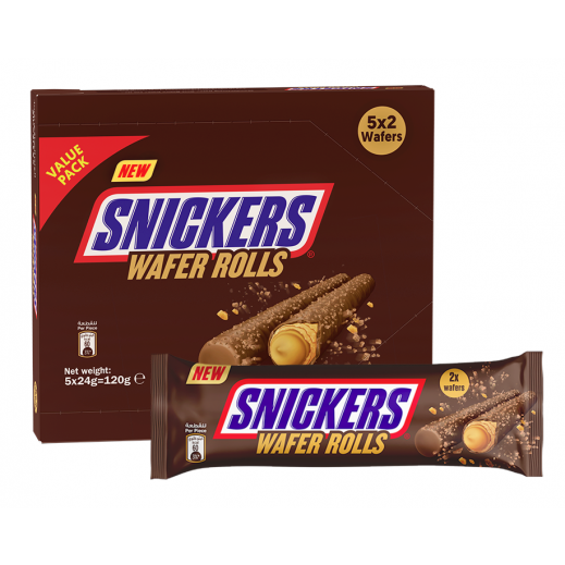 Snickers Wafer Roll 5 x 24 g - delivered by Taw9eel Fast